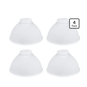 Set of 4 Aspen Creative Replacement Dome Shaped Ribbed Glass Shade